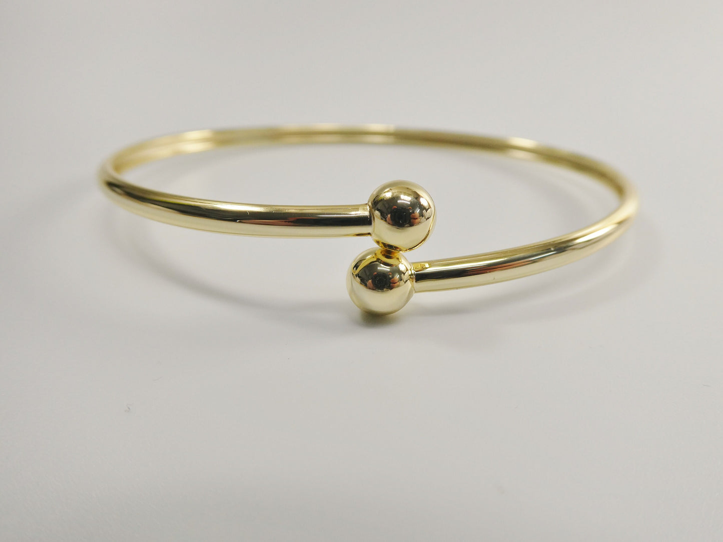 real 925 sterling silver bangle bracelet 14k yellow gold color finish