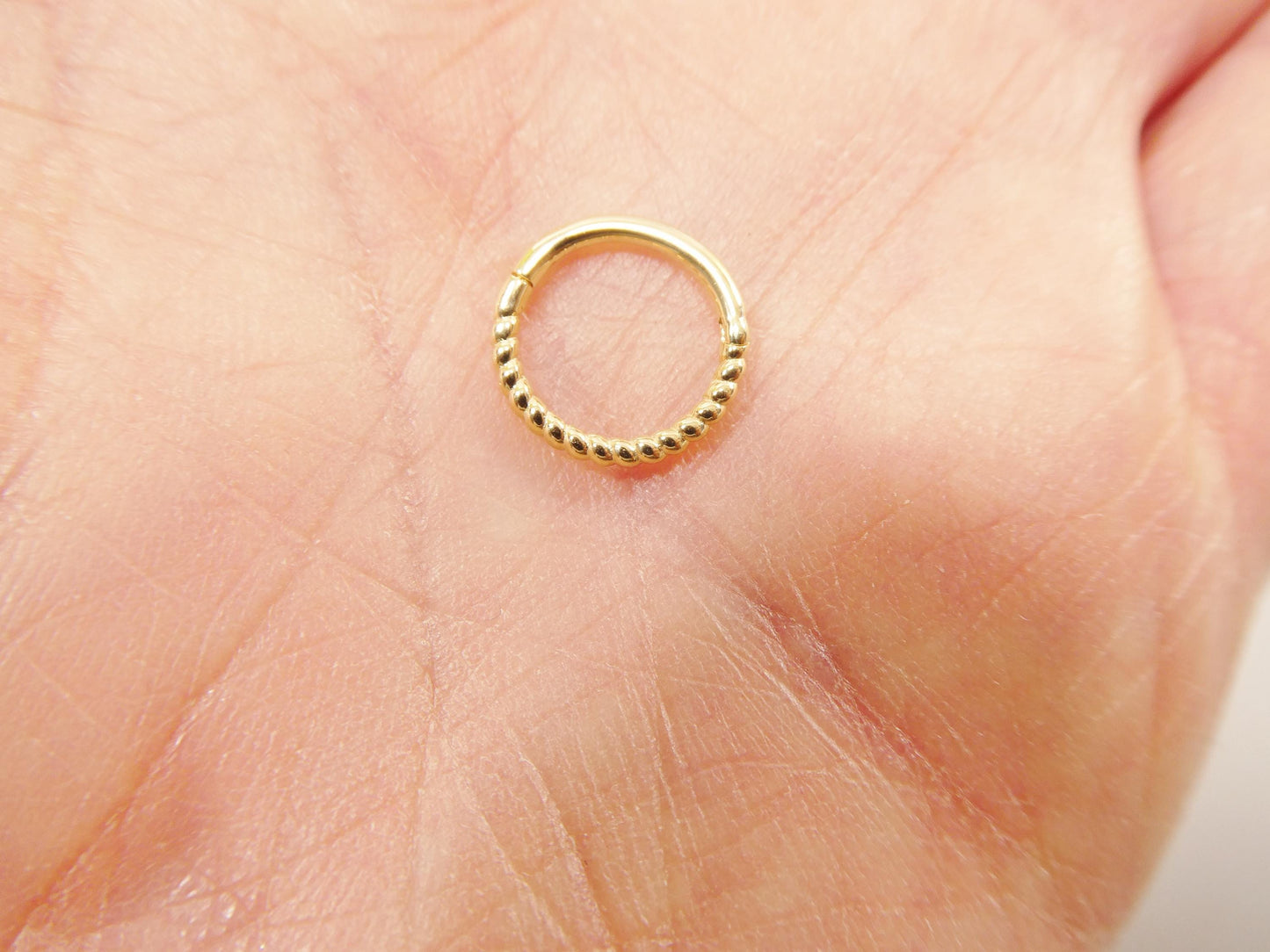 14k real solid yellow gold hoop earring cartilage daith ring piercing