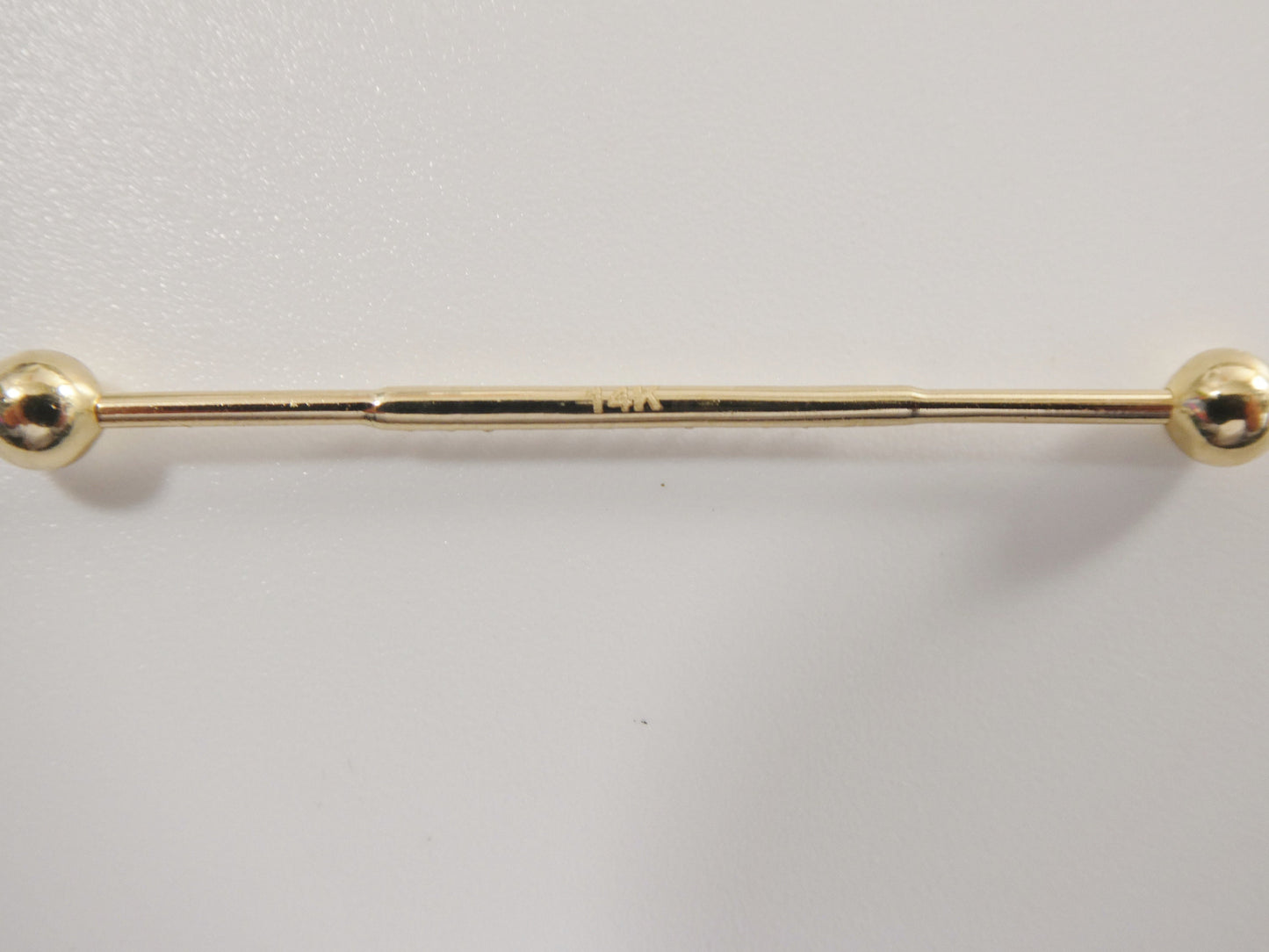 14k real solid yellow gold straight barbell belly button ring piercing