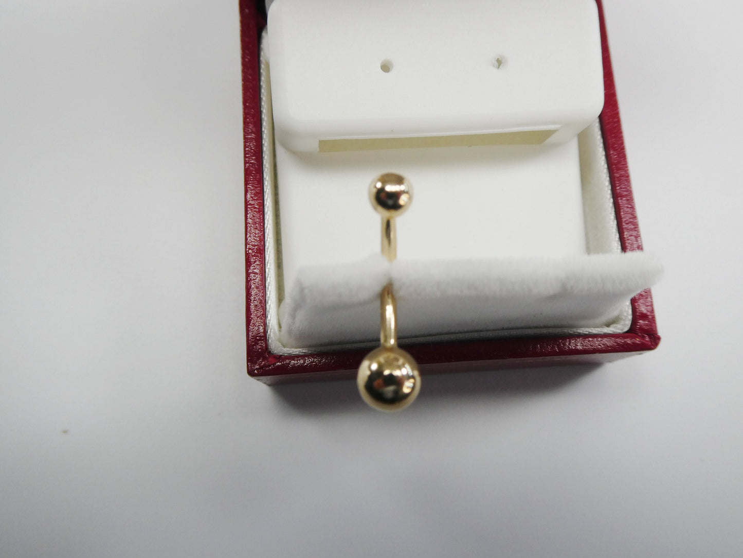 14k real solid yellow gold plain ball belly ring