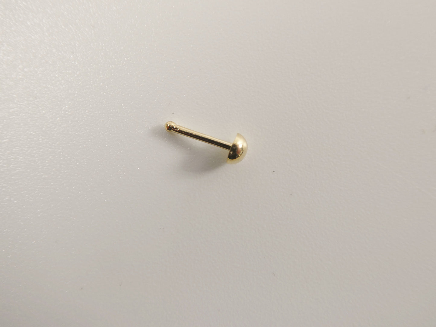 14k real solid yellow gold plain ball stud nose ring