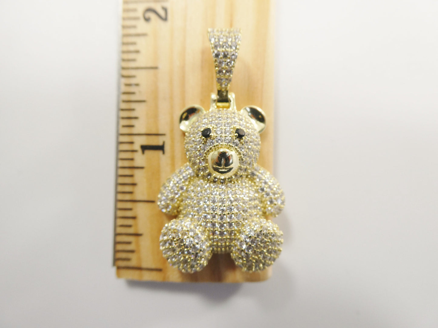 real 925 sterling silver medium size teddy rear charm pendent