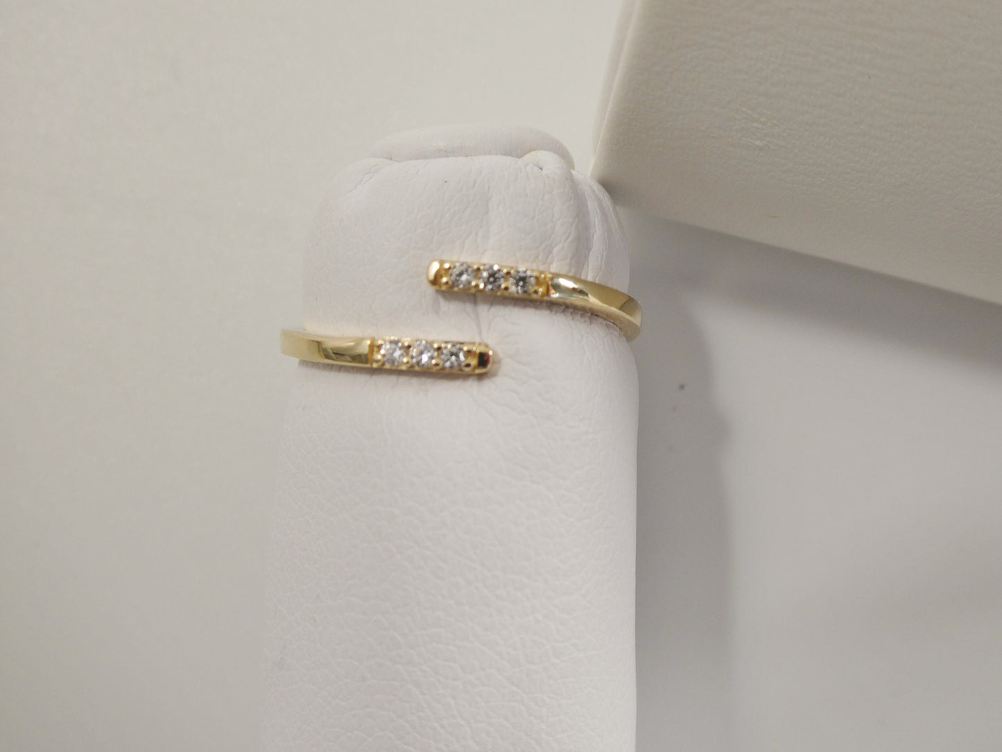 real 14k solid yellow gold women's classic micro pave setting pinky ring
