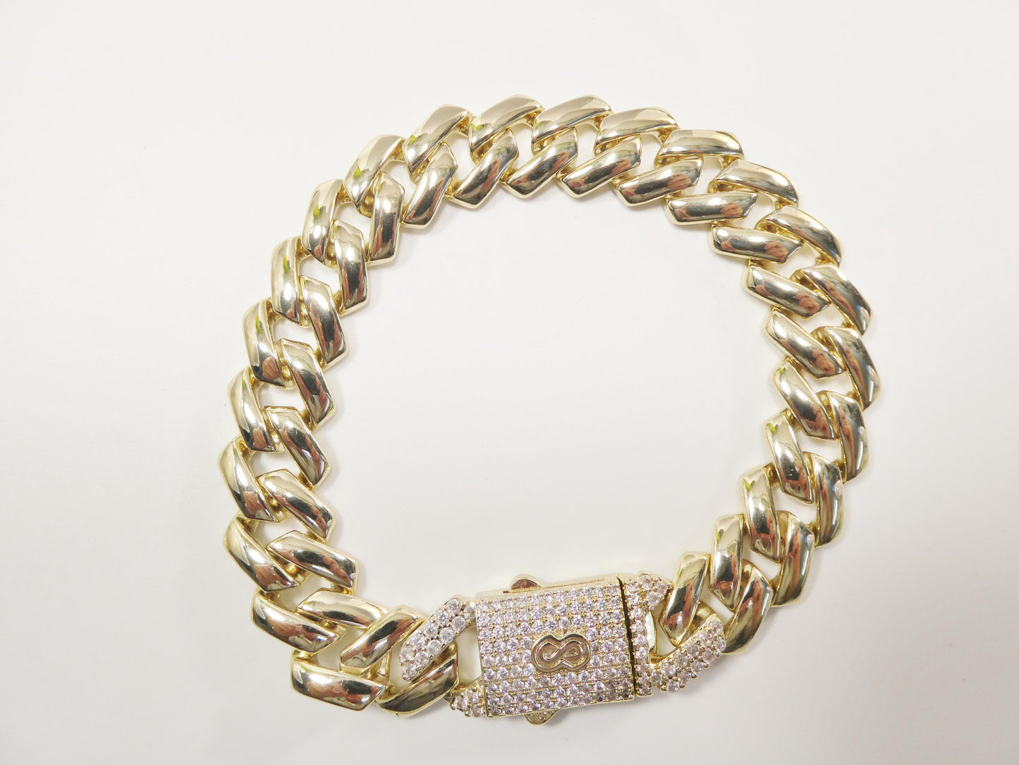 14k gold filled 14mm Monaco Cuban necklace set