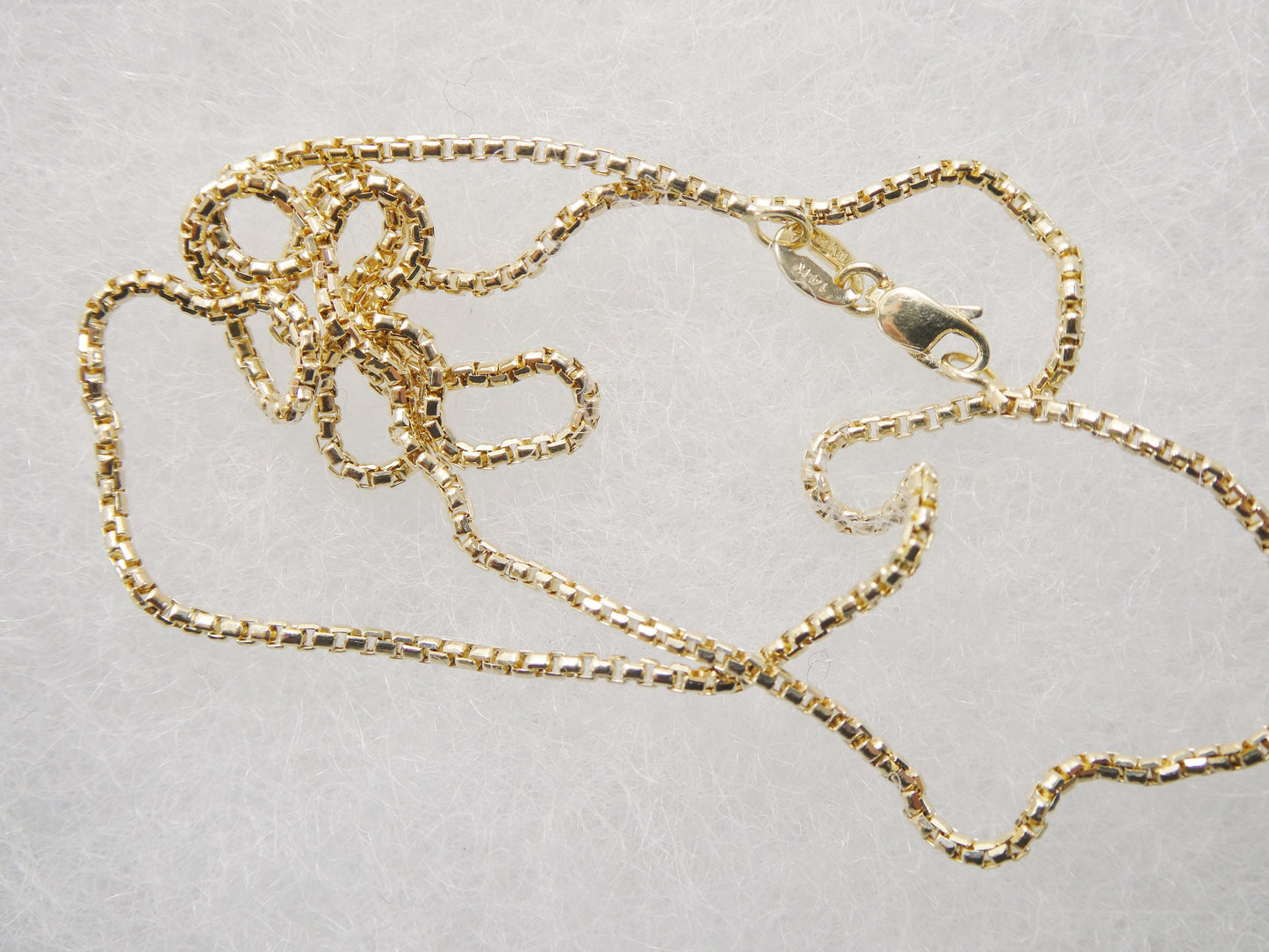 14k real solid yellow gold tiny small 2MM round box chain necklace