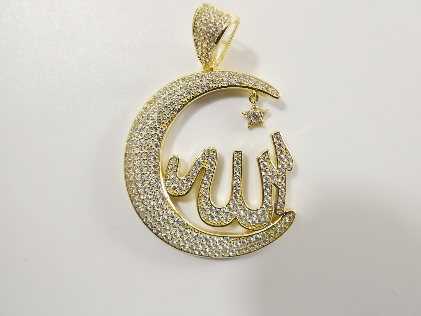 real 925 sterling silver large Muslim Allah pendent charm