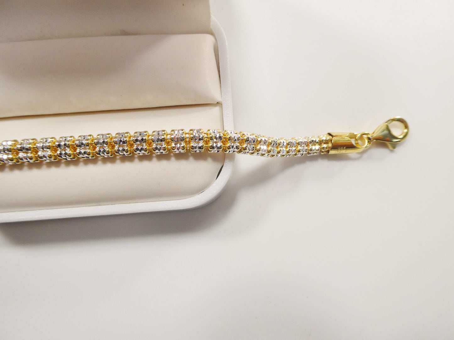real 925 sterling silver 5mm diamond cut ice link anklet bracelet