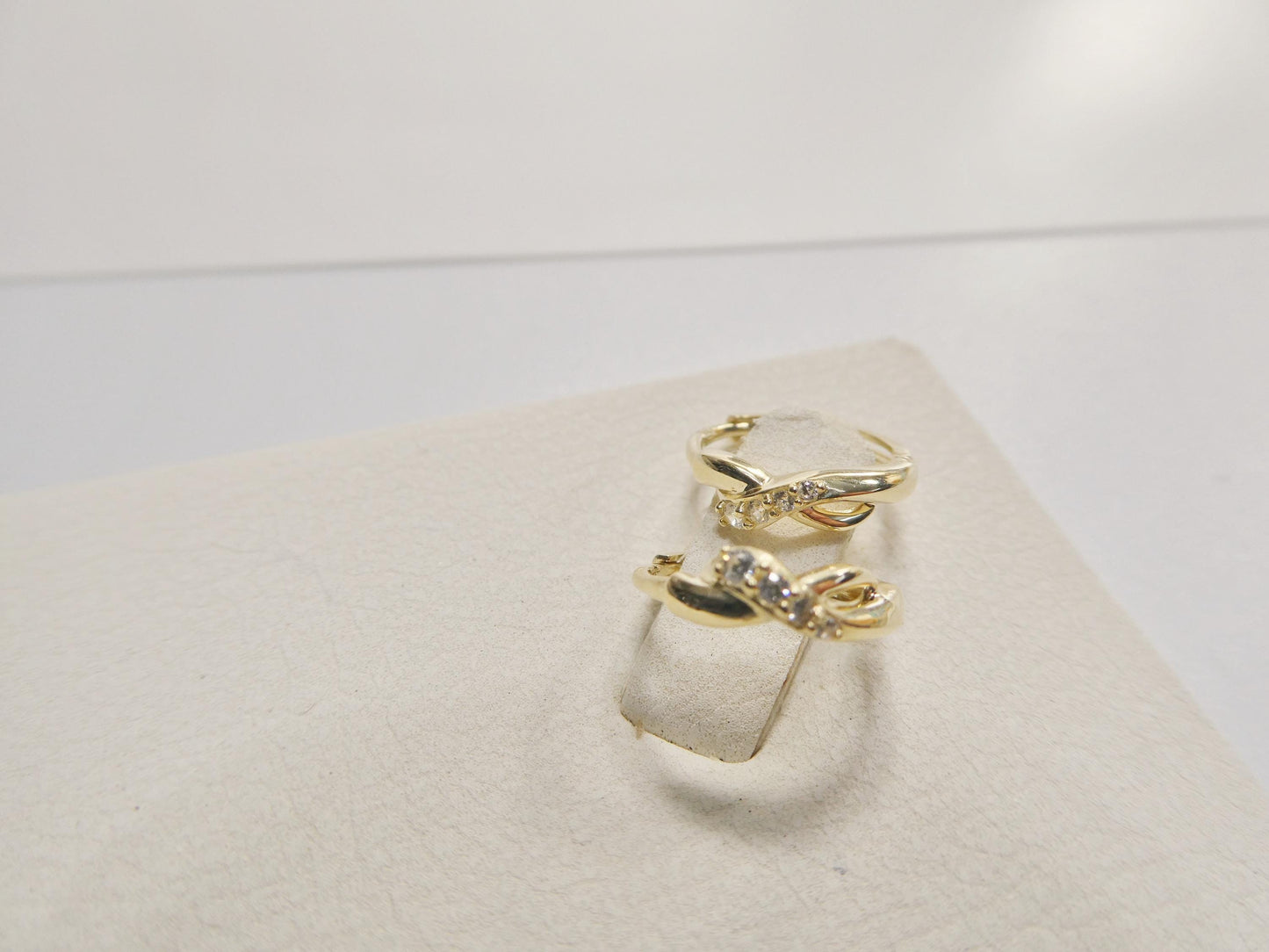 real 10k solid yellow gold designer hoop huggie earrings
