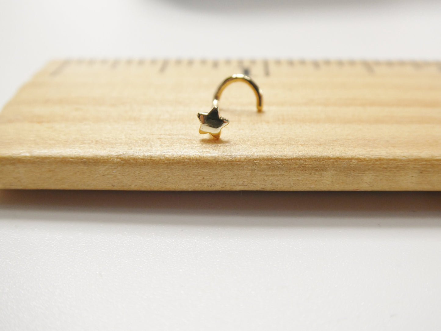 14k real solid yellow gold twist star stud nose ring