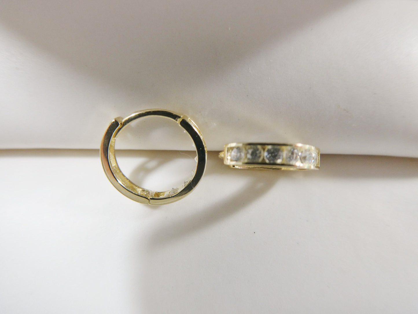 real 10k solid yellow gold earring 8MM / cartilage daith tiny hoop huggie earring