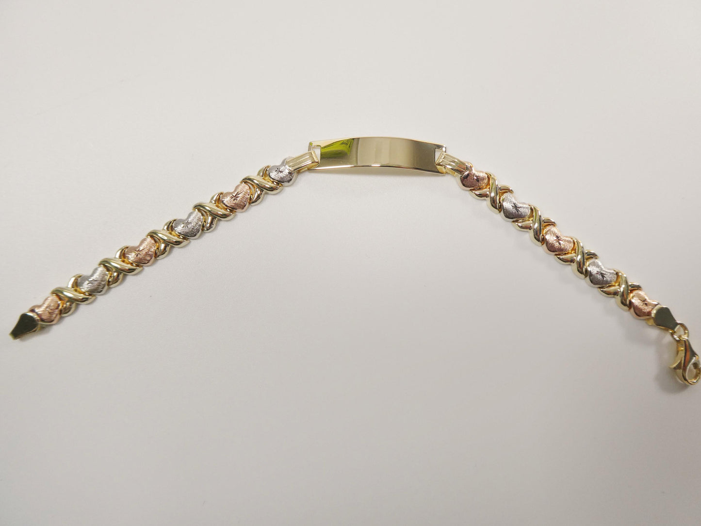 10k real solid yellow gold 6 inch heart baby ID bracelet