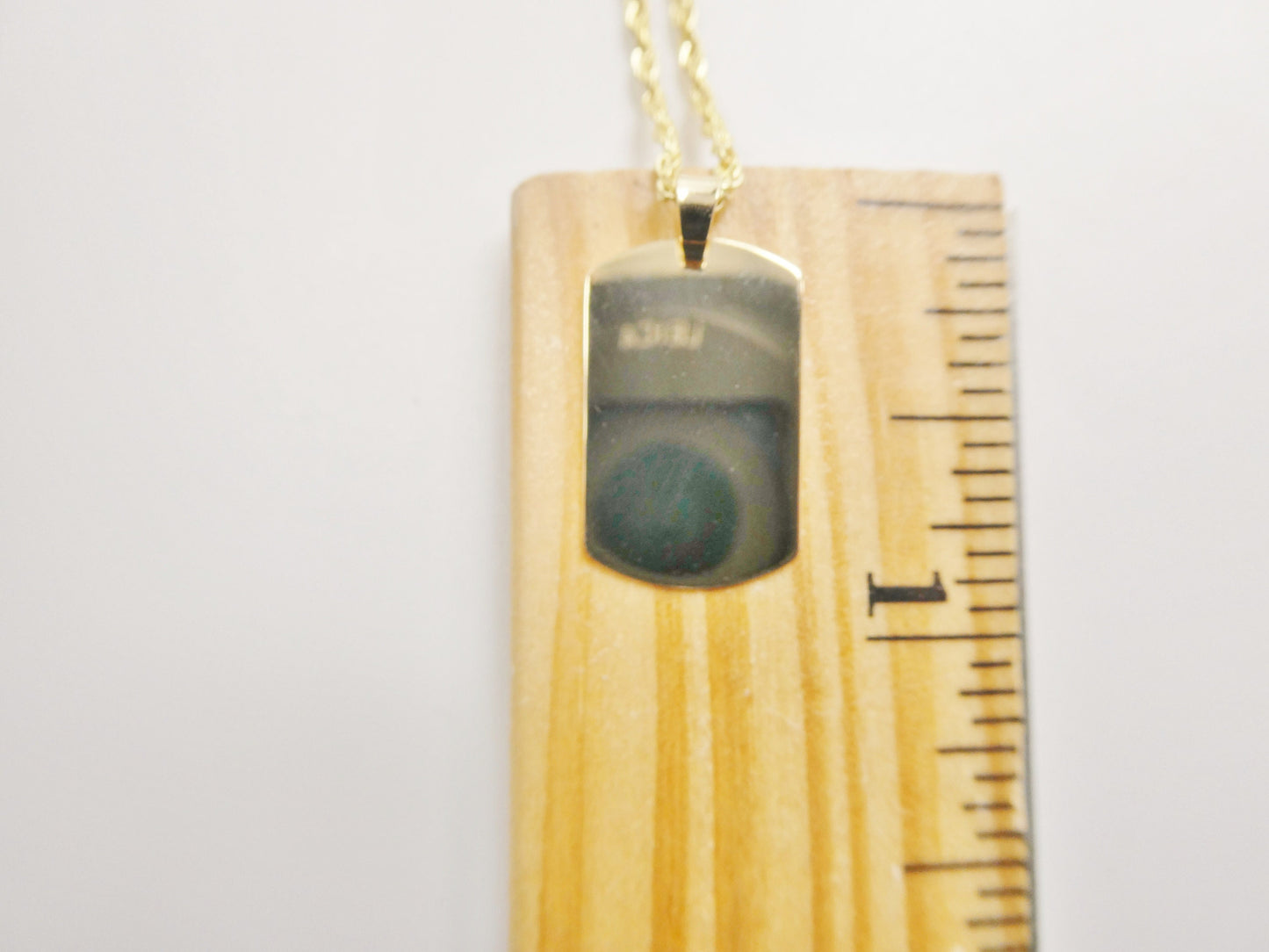14k real solid yellow gold personalized tag pendent and robe necklace