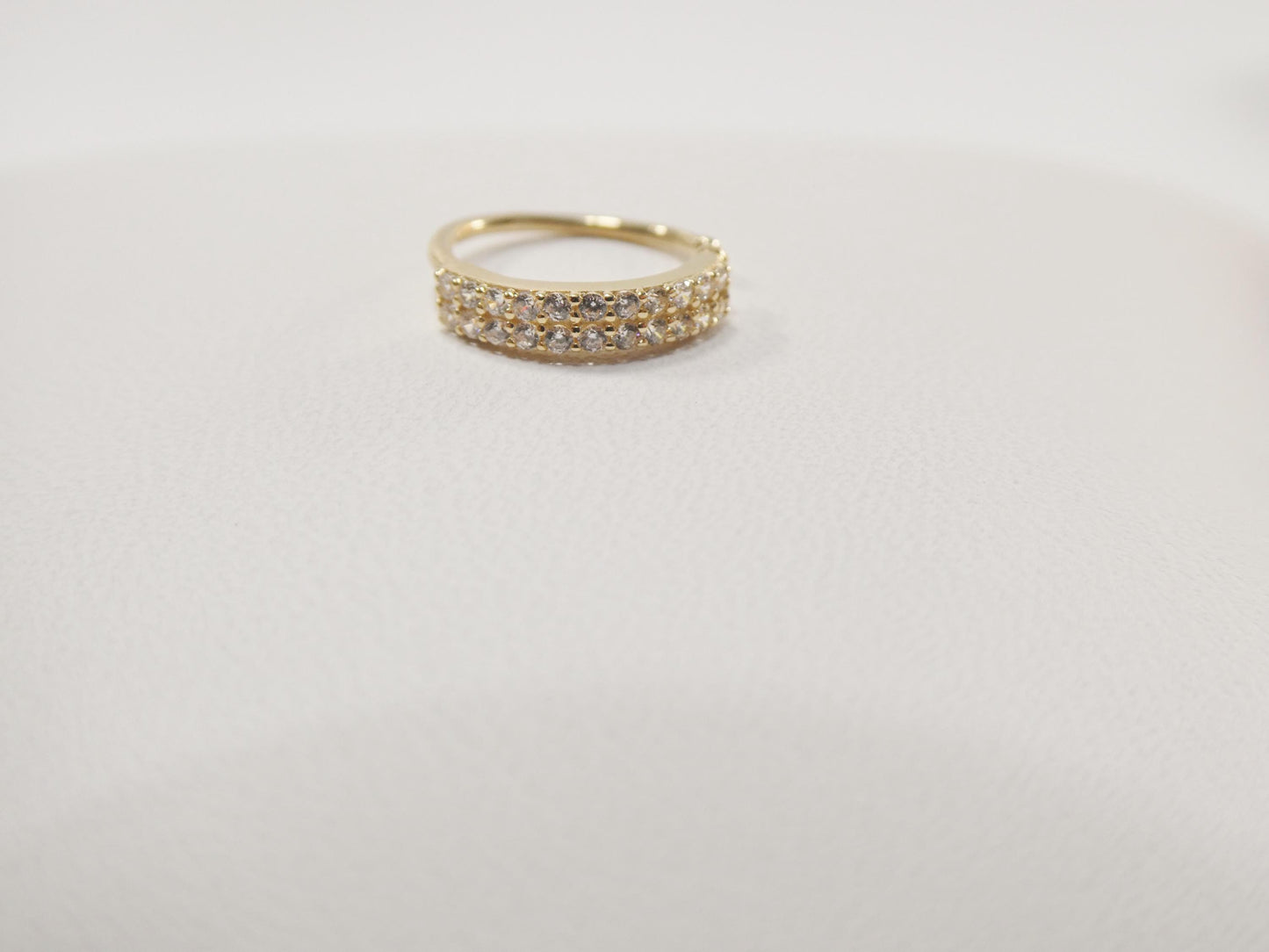 14k real solid yellow gold cz hoop earring cartilage daith ring piercing