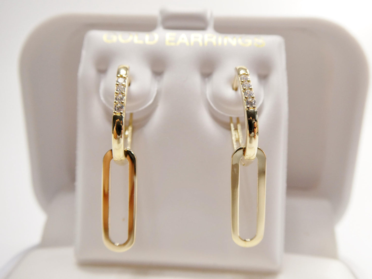 real 10k solid yellow gold designer hoop huggie earrings