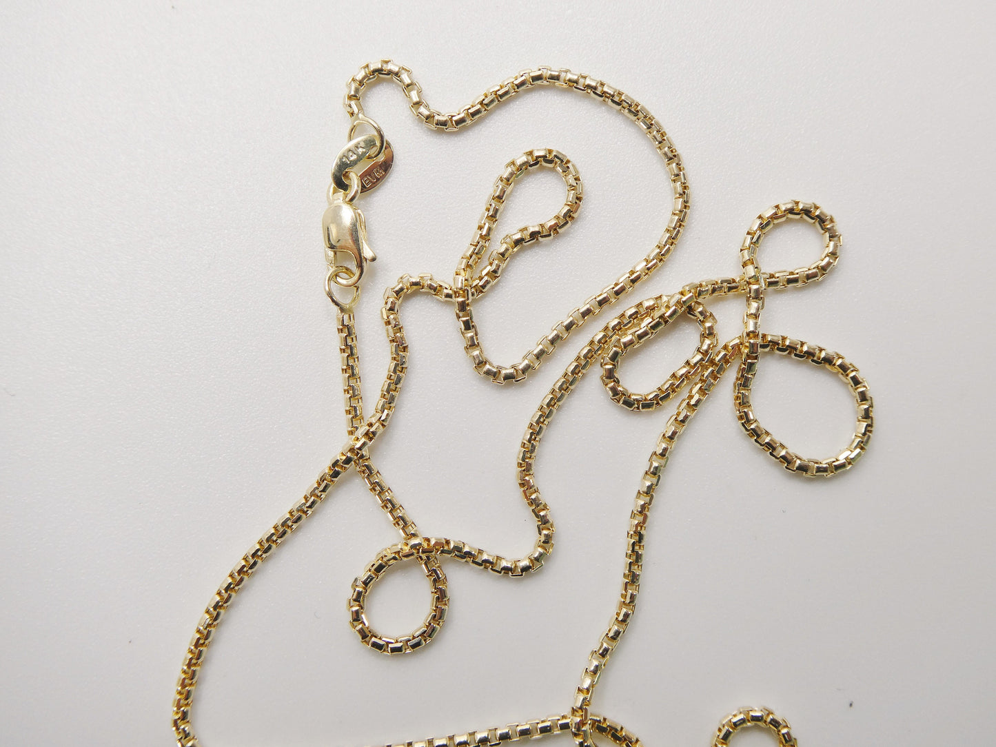 14k real solid yellow gold tiny small 2MM round box chain necklace