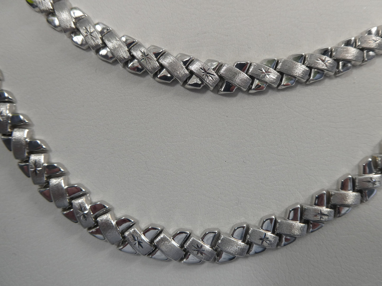 925 real sterling silver set necklace and bracelet stampato x style 14k white gold tone finish