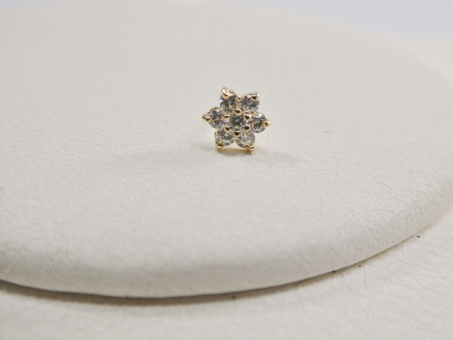 14k real solid yellow gold flower nose ring