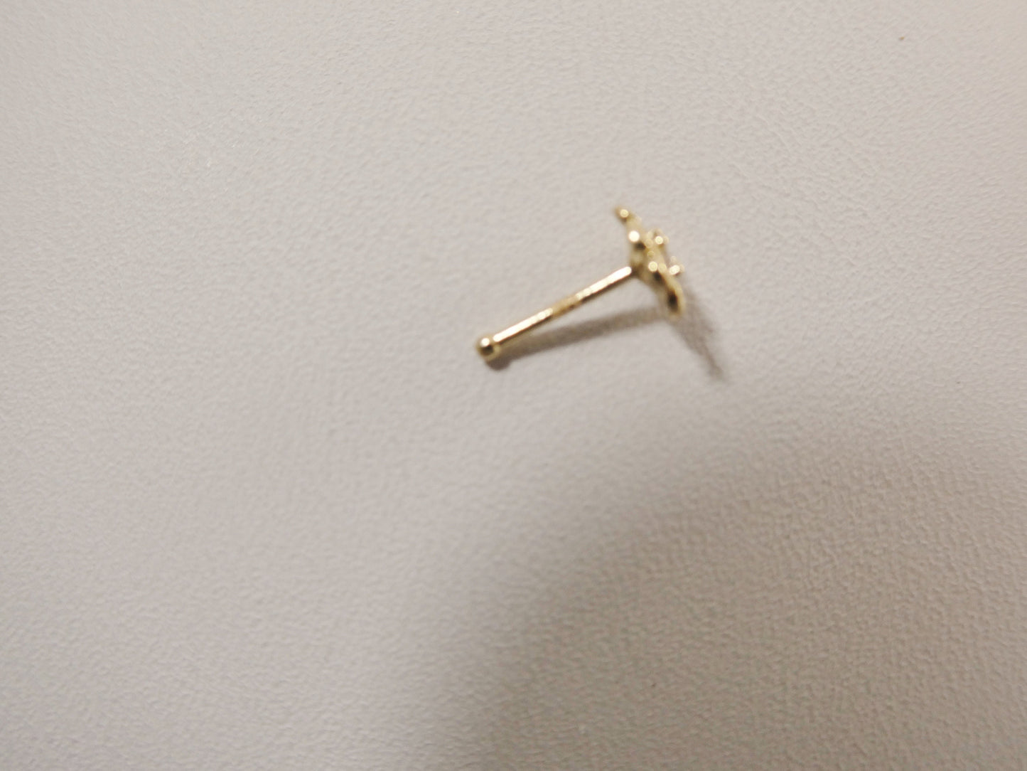 14k real solid yellow gold flower stud nose ring