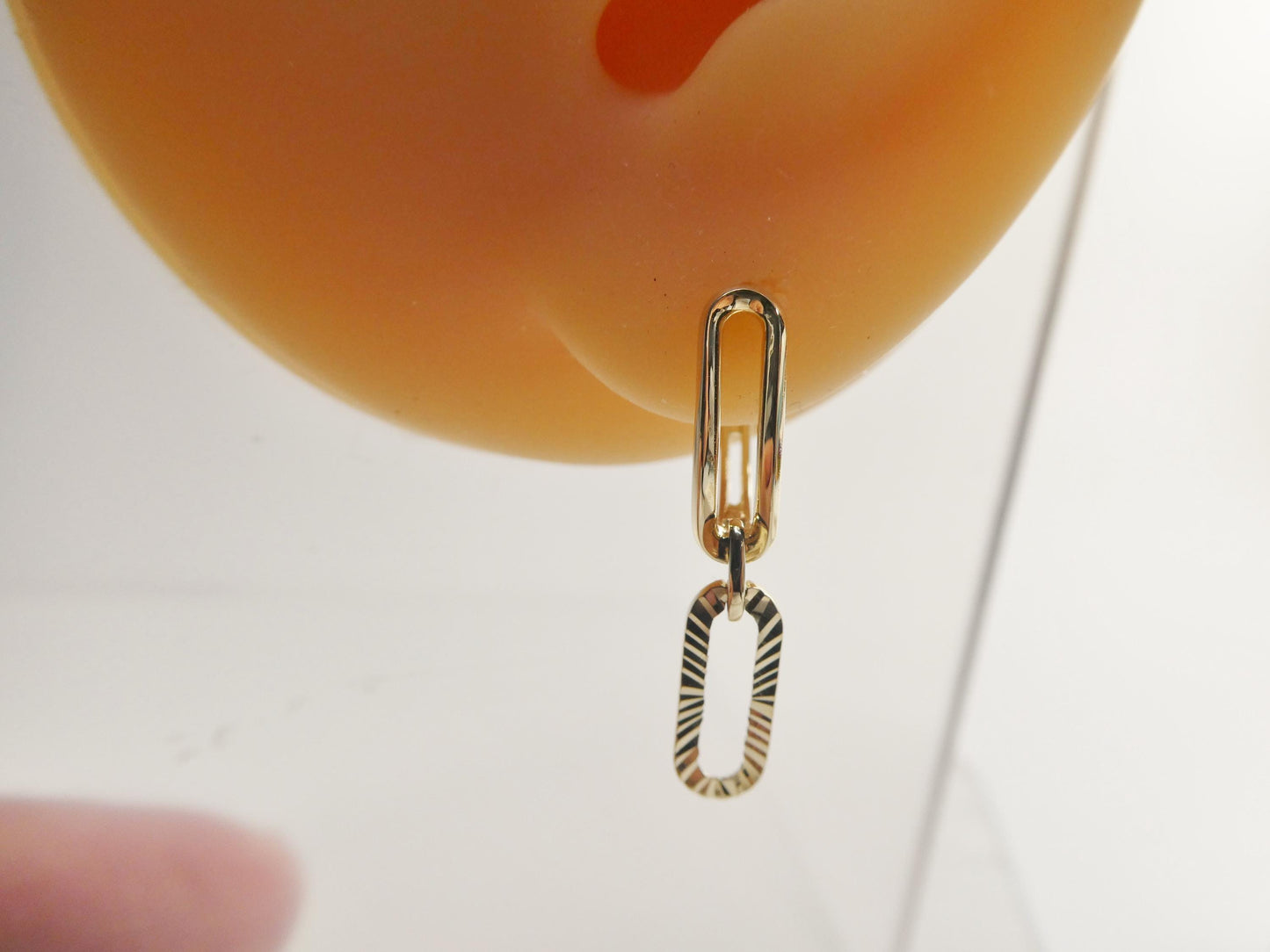real 10k solid yellow gold designer hoop huggie earrings