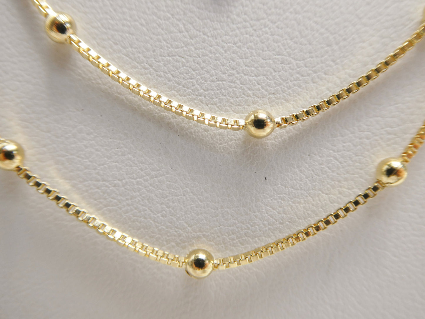 14k gold filled yellow gold box ball chain necklace