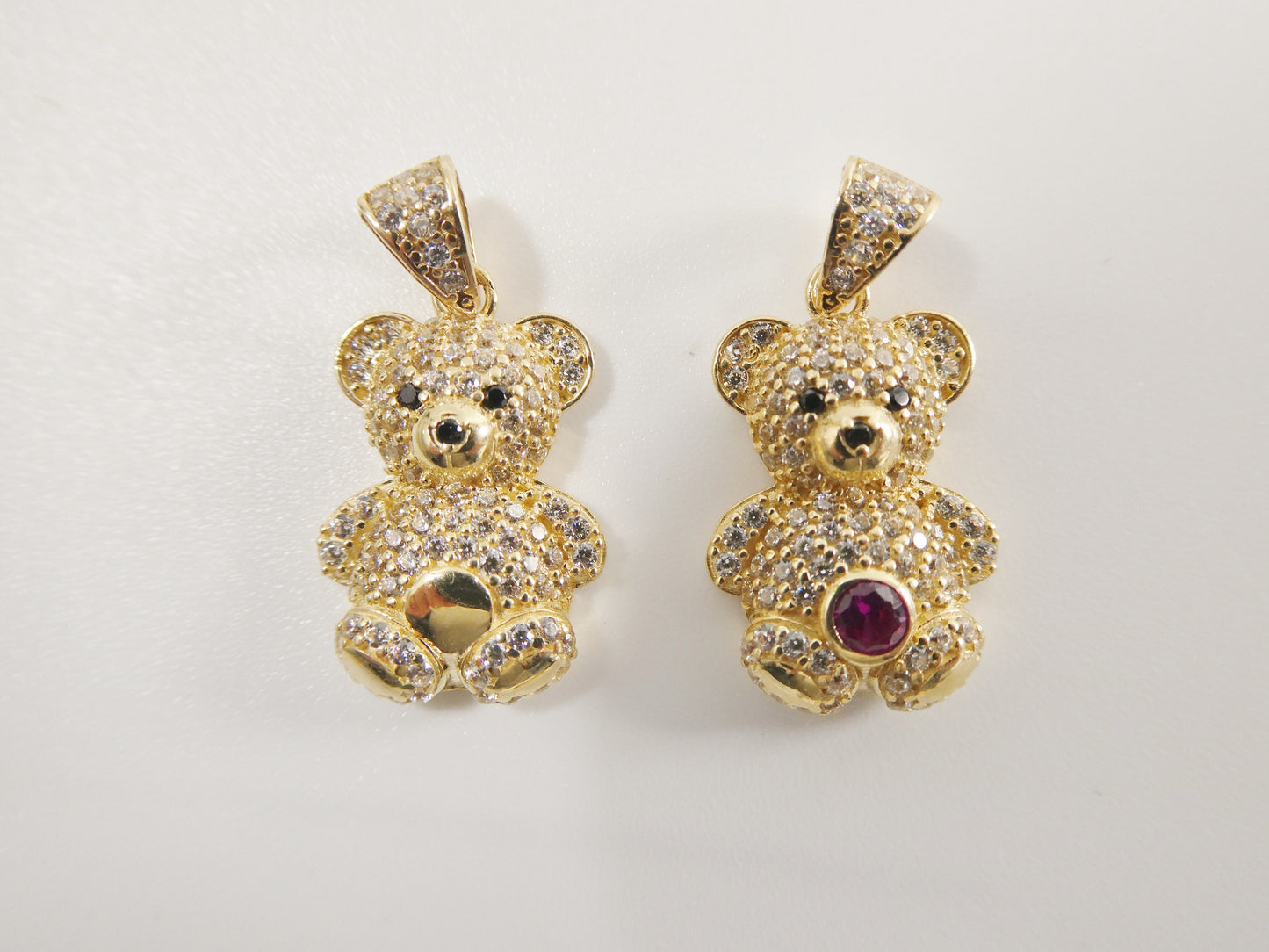 14k real solid yellow gold small teddy bear charm pendent
