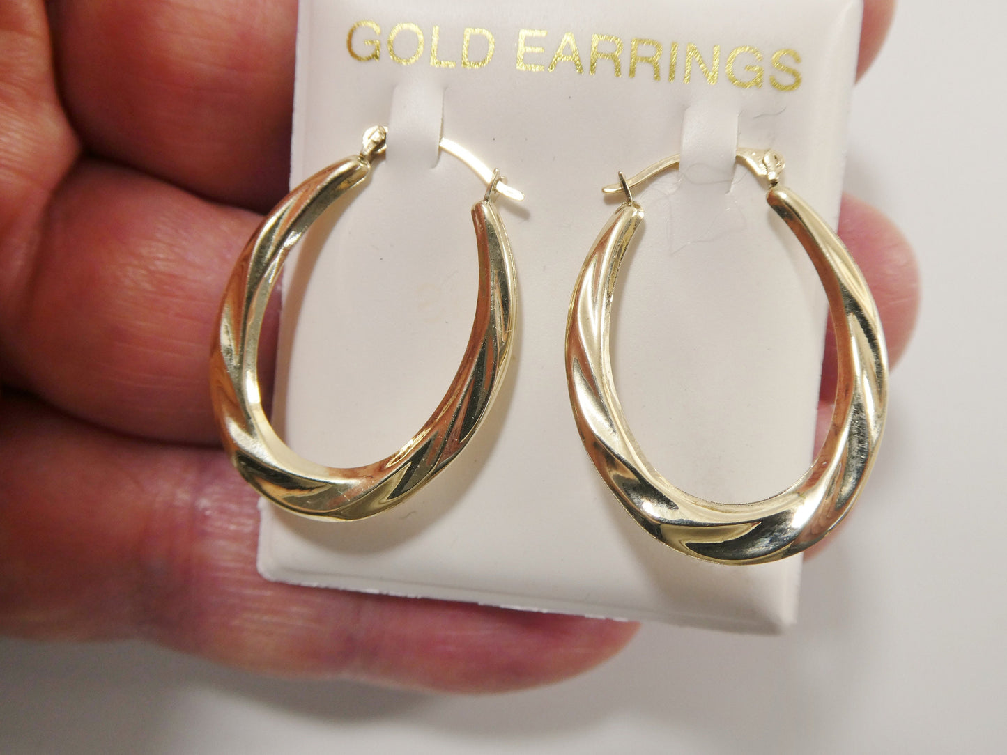 10k real solid yellow gold classic design hoop earrings