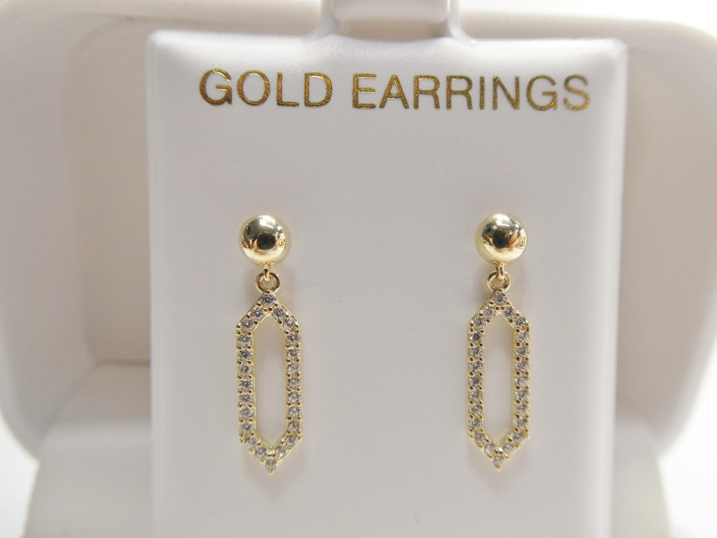 real 10k solid yellow gold design paperclip push post earrings