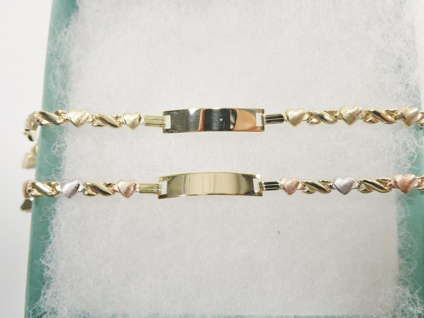 10k real solid yellow gold 6 inch baby id bracelet