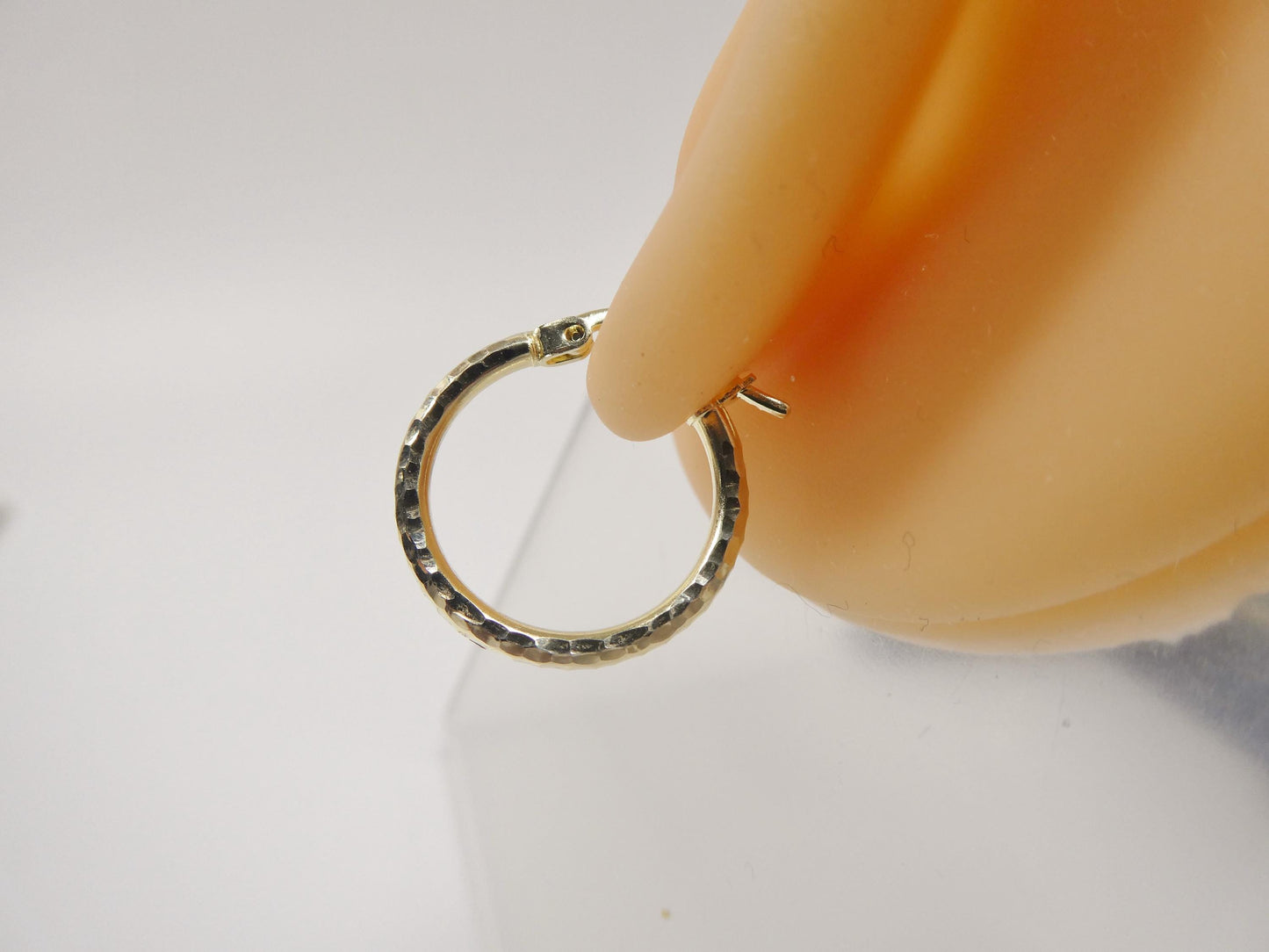 10k real solid yellow gold full diamond cut hoop earrings