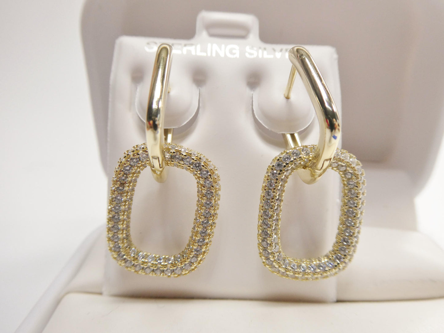 real 925 sterling silver u-shape paperclip earrings