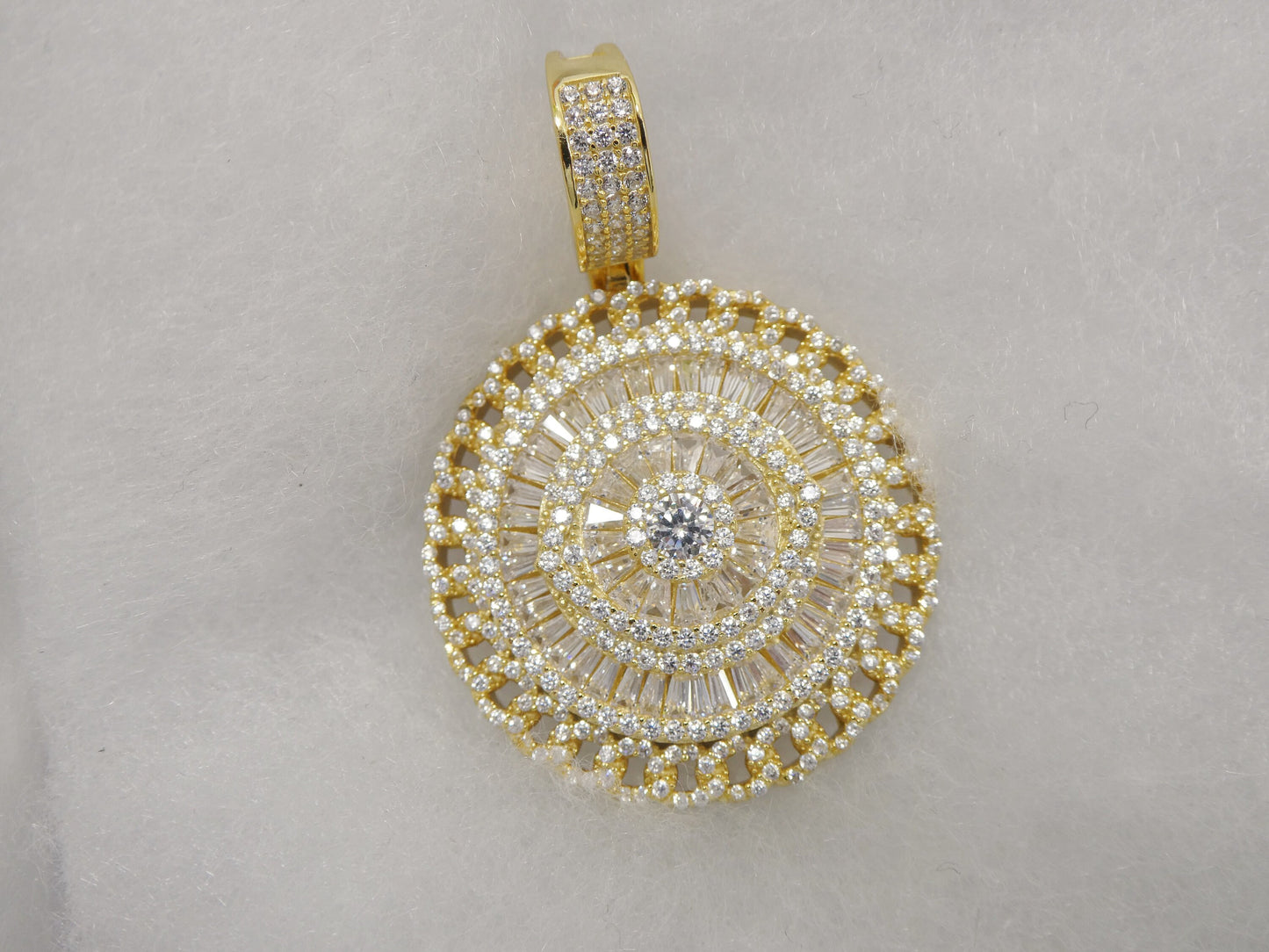 real 925 sterling silver large circle eye pendent