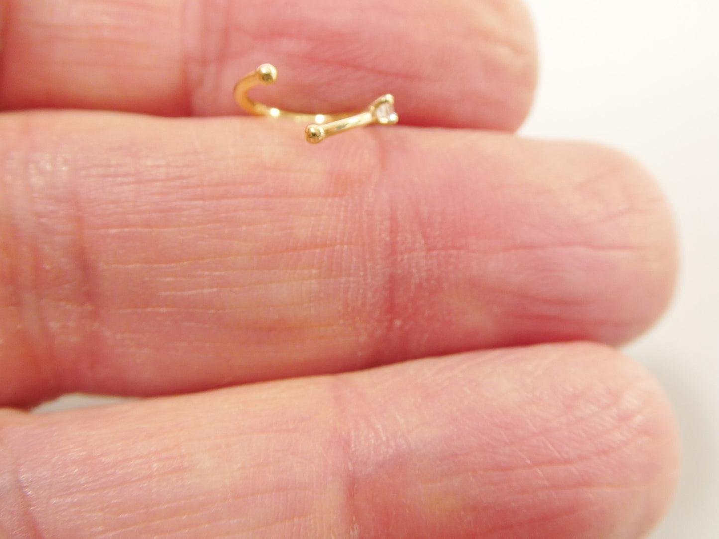 14k real solid yellow gold cartilage nose ring body ring piercing