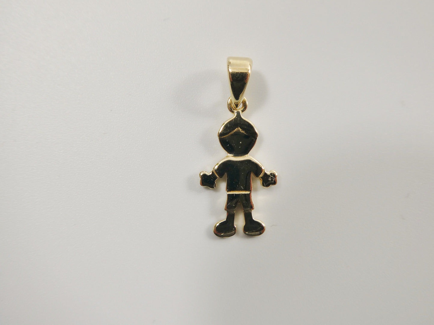 14k real solid yellow gold baby boy charm pendent