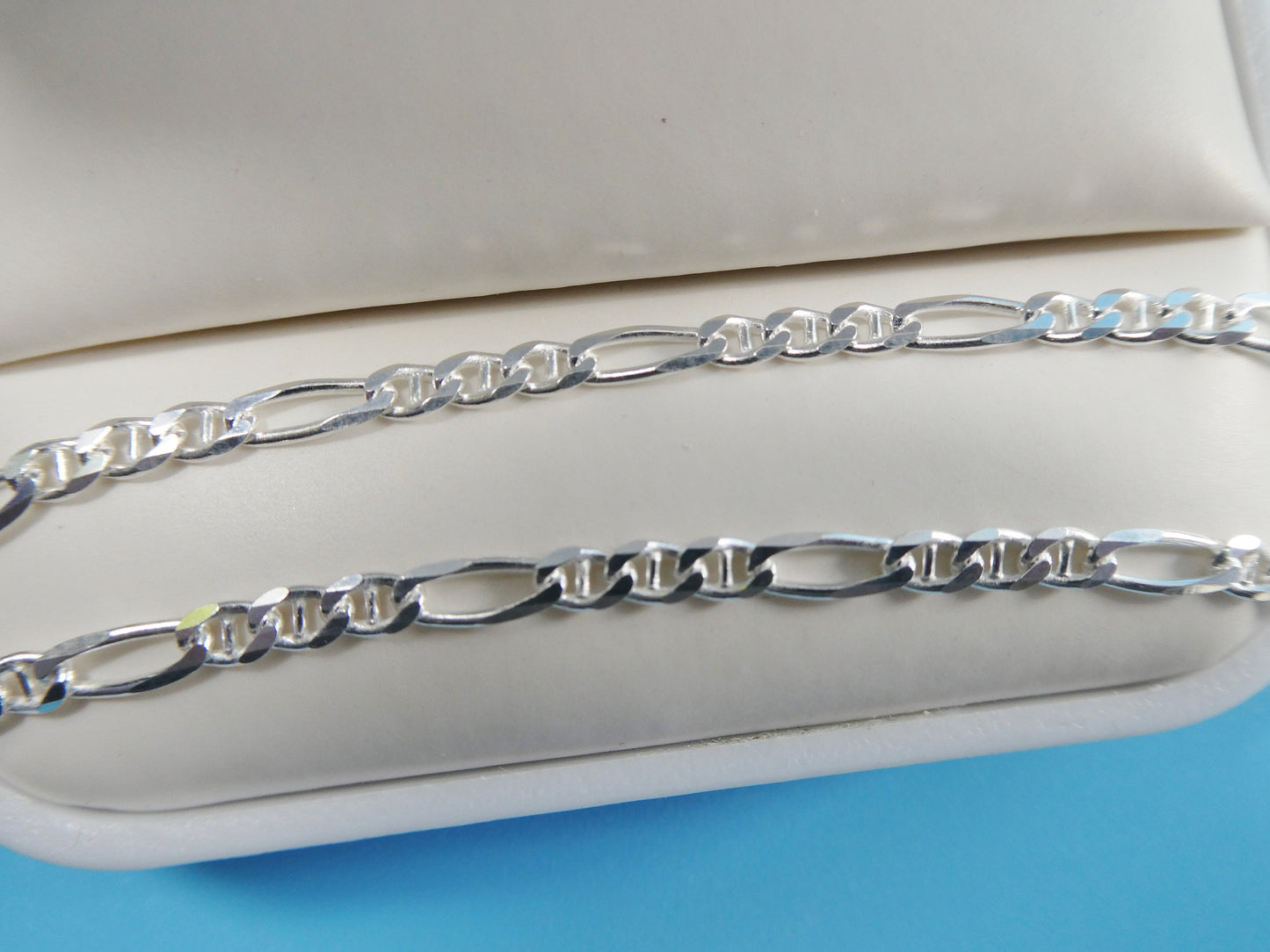 new style real 925 sterling silver 3MM Italian figaro / mariner solid chain lobster lock clasp