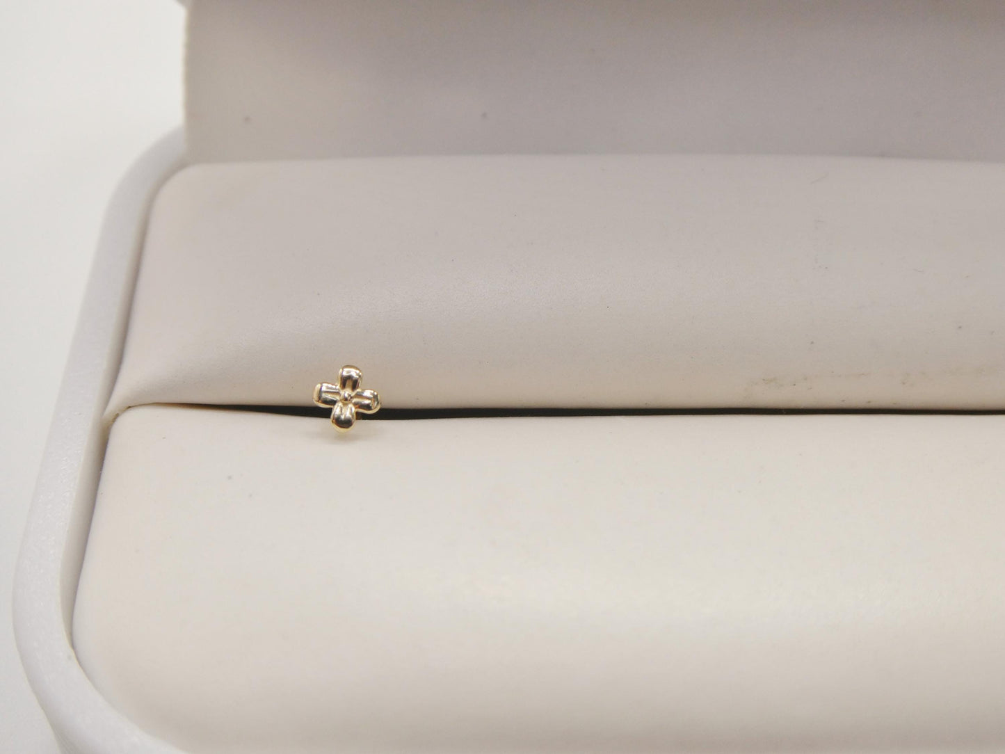 14k real solid yellow gold tiny floral stud nose ring