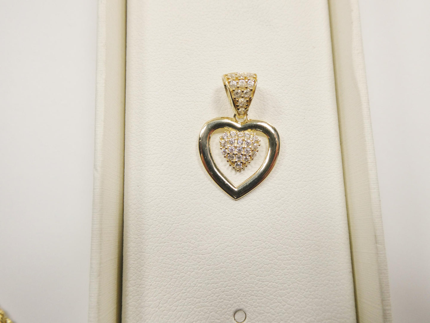 10k real solid yellow gold 16 inch chain and heart pendent set