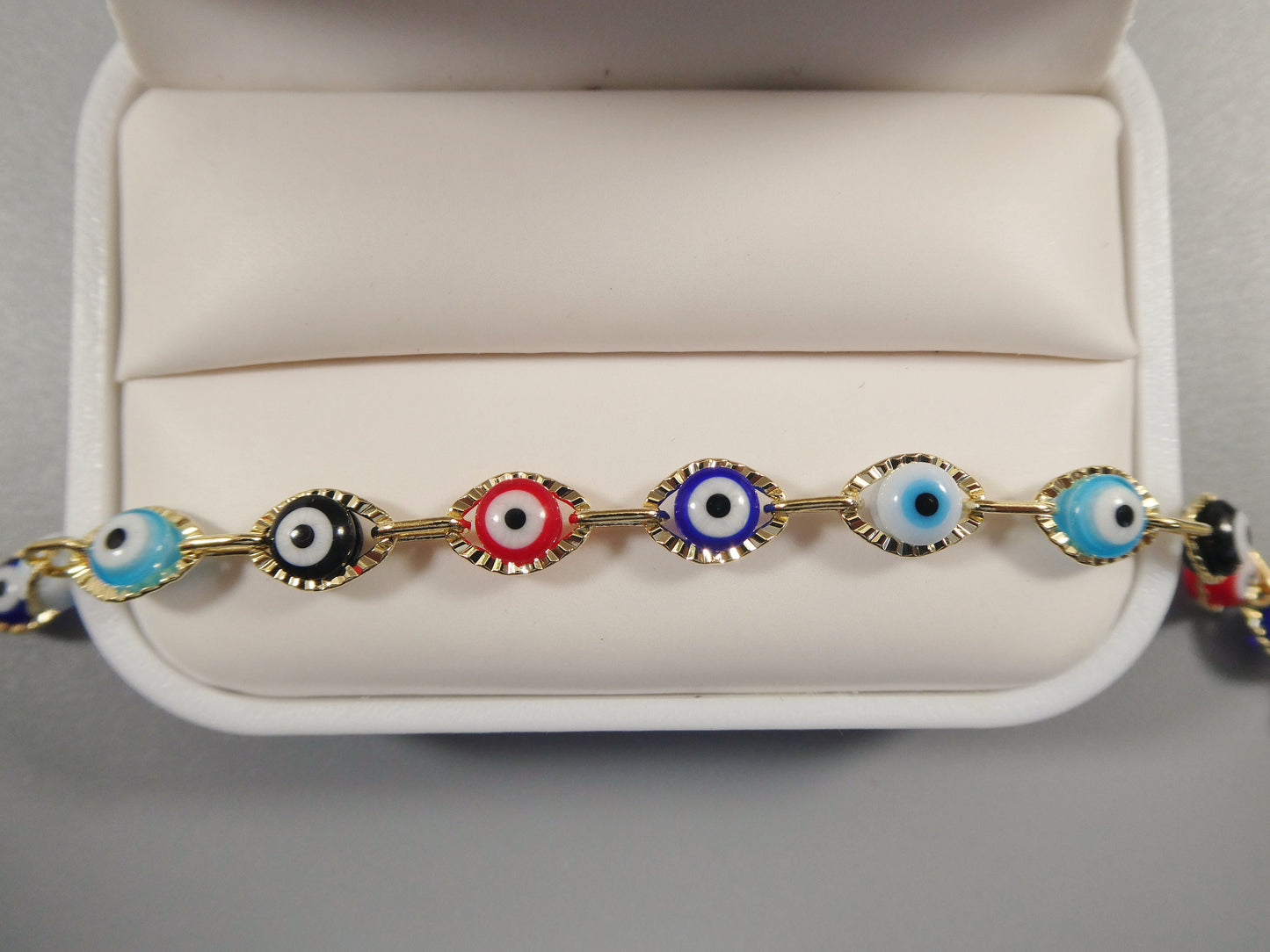 10 inch evil eye 18k gold filled ladies anklet bracelet