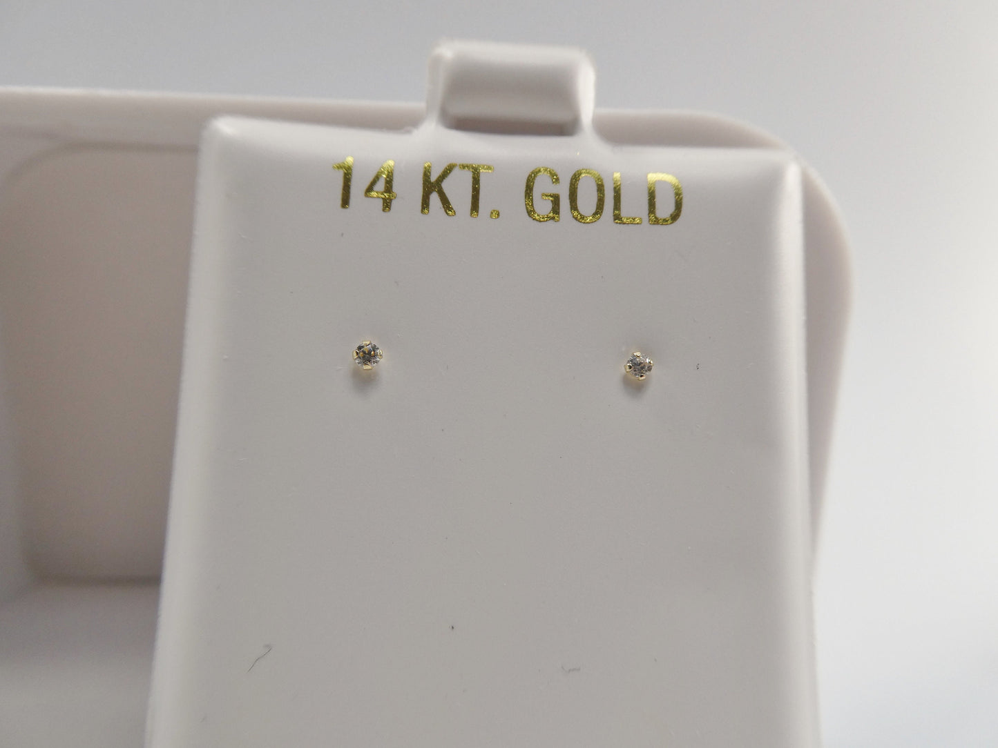 14k real solid yellow gold push post pair nose earring