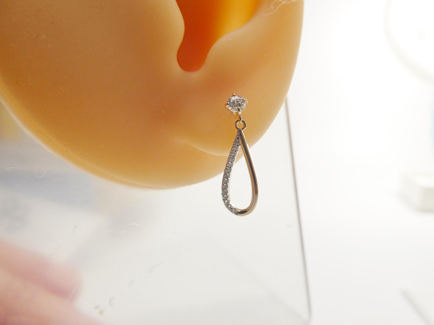 real 10k solid yellow gold oval drop push post earrings