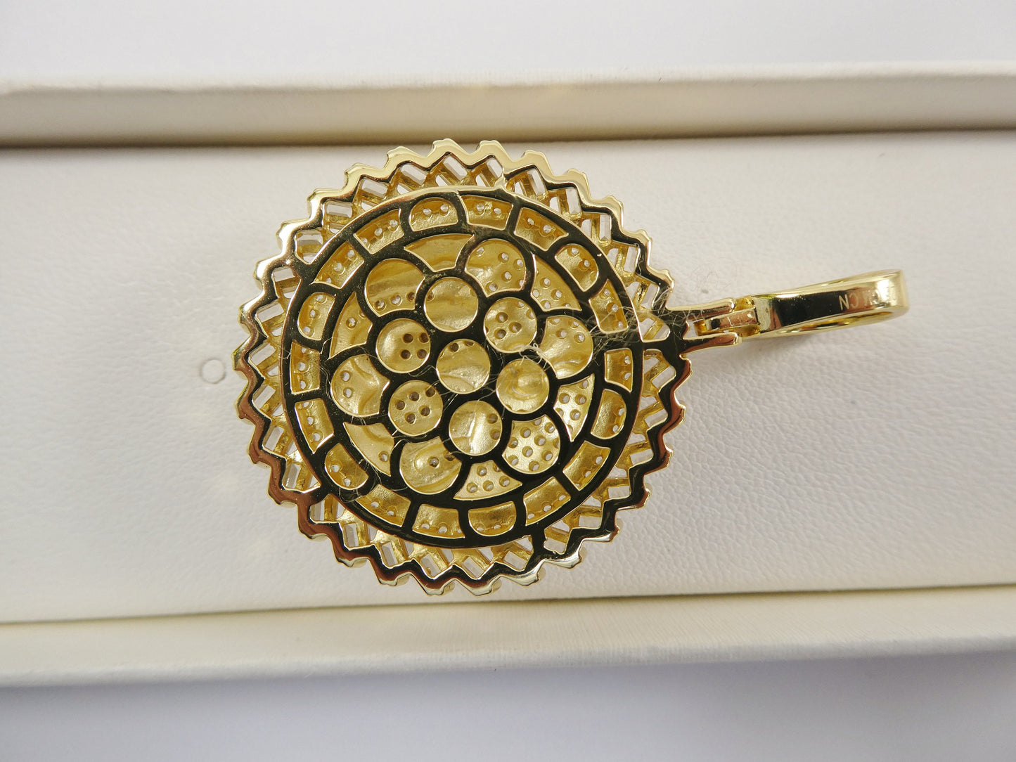 real 925 sterling silver large Muslim moon and star pendent full ice stone charm