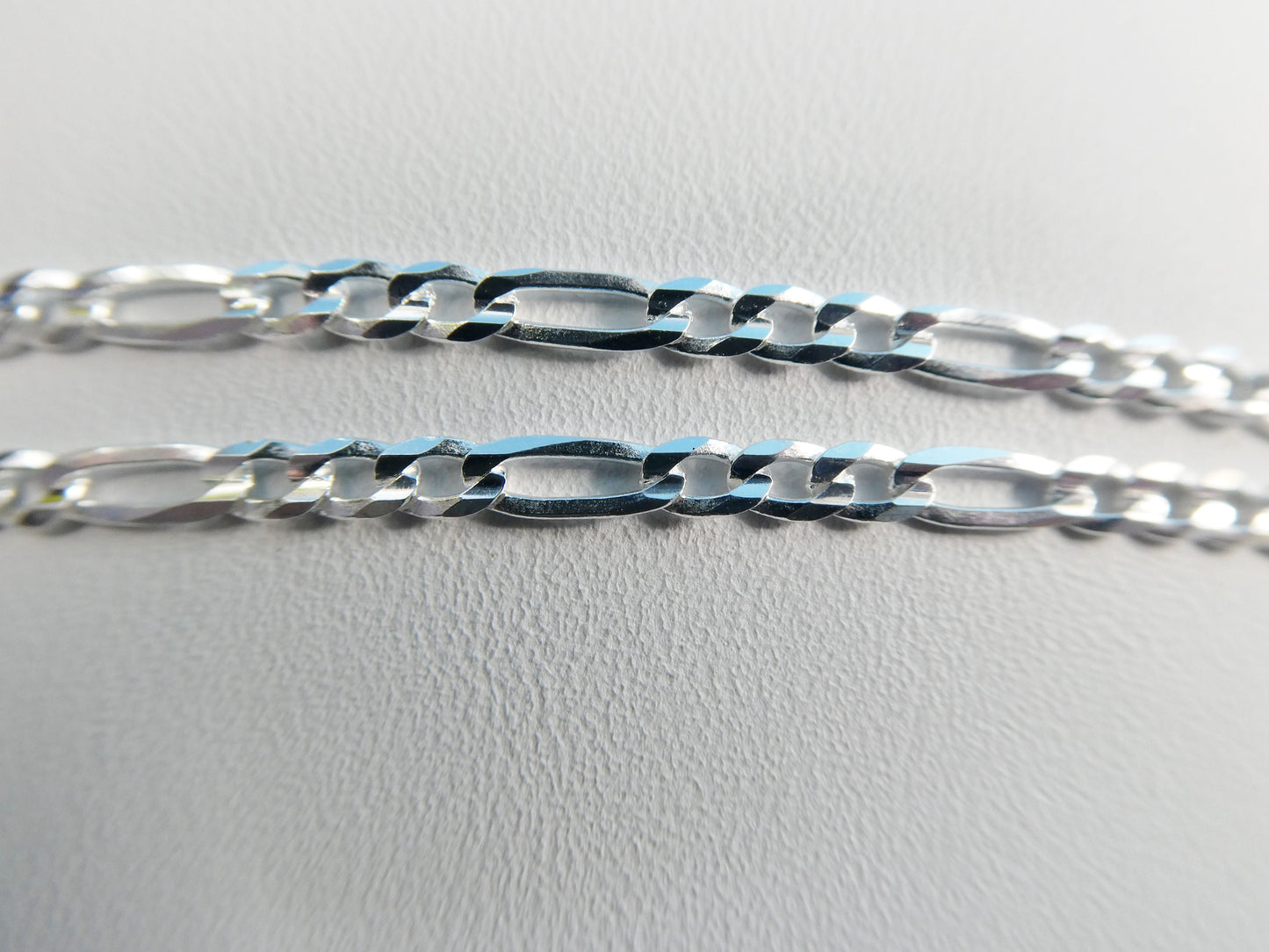 real 925 sterling silver 2.6mm Italian concave figaro solid chain lobster lock clasp