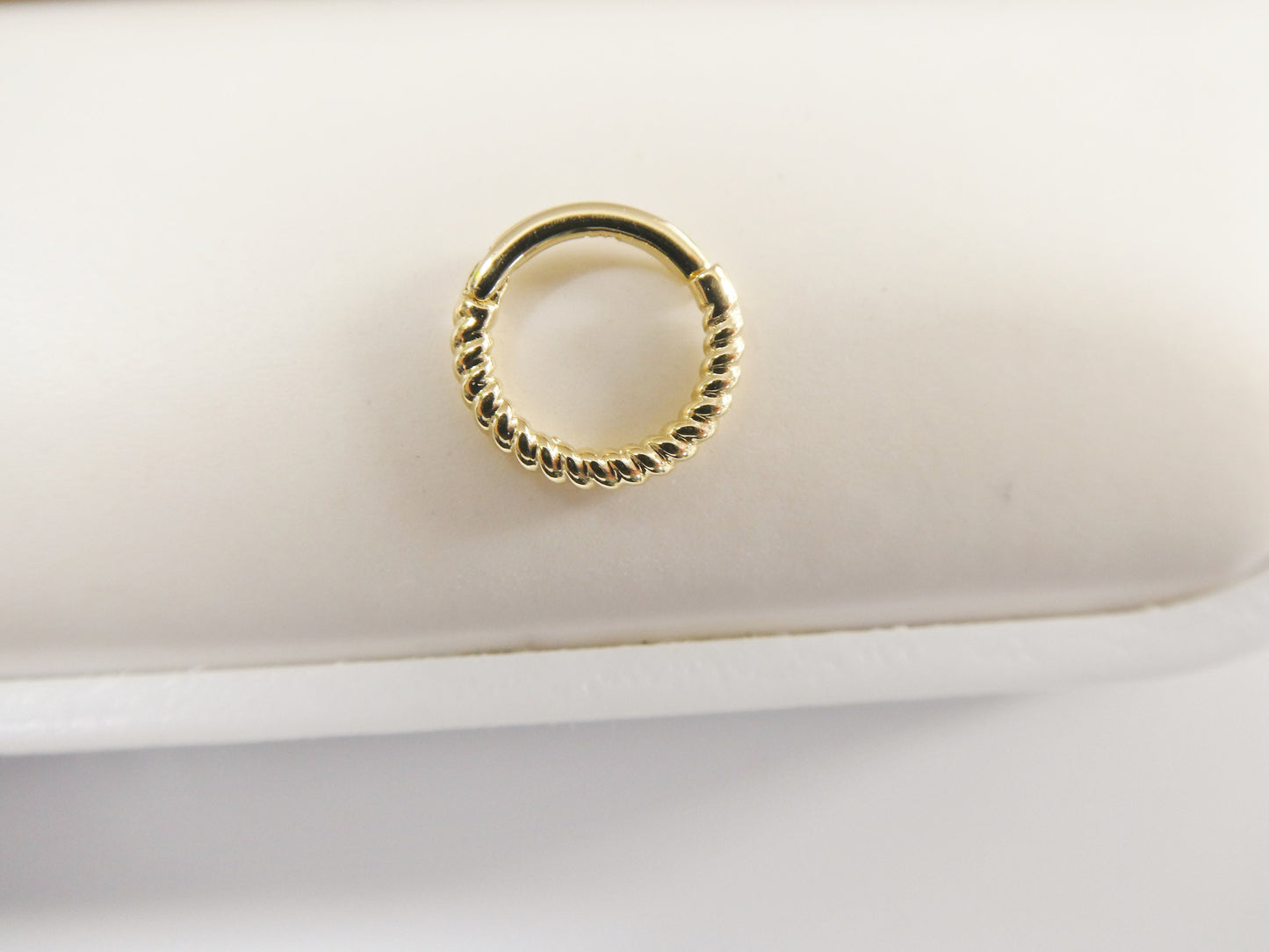 14k real solid yellow gold cartilage daith septum body ring piercing
