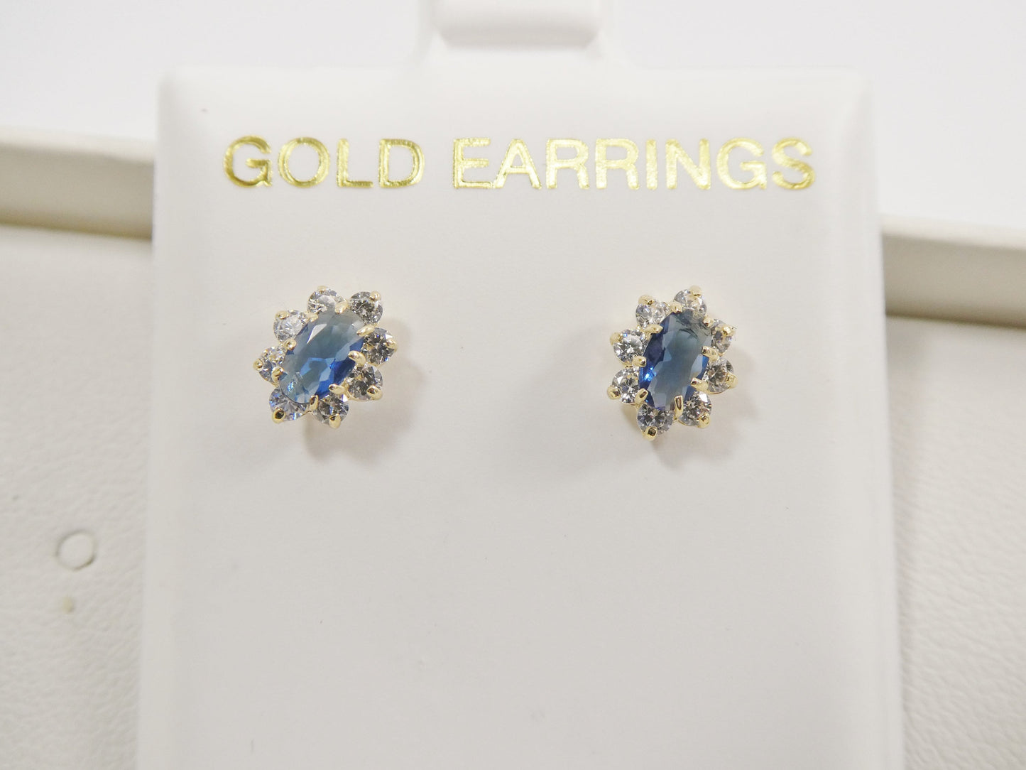10k real solid yellow gold screw back children earrings birth stone oval shape
