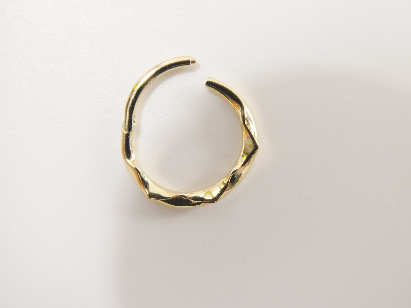 14k real solid yellow gold cartilage daith wrinkled hoop body ring piercing