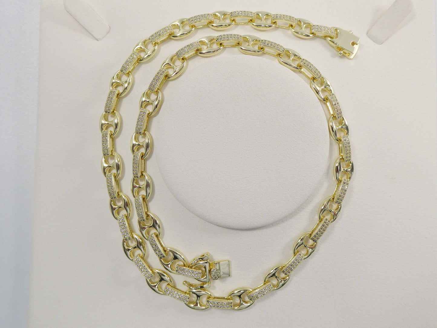 14k gold filled yellow gold puffed mariner LINK necklace