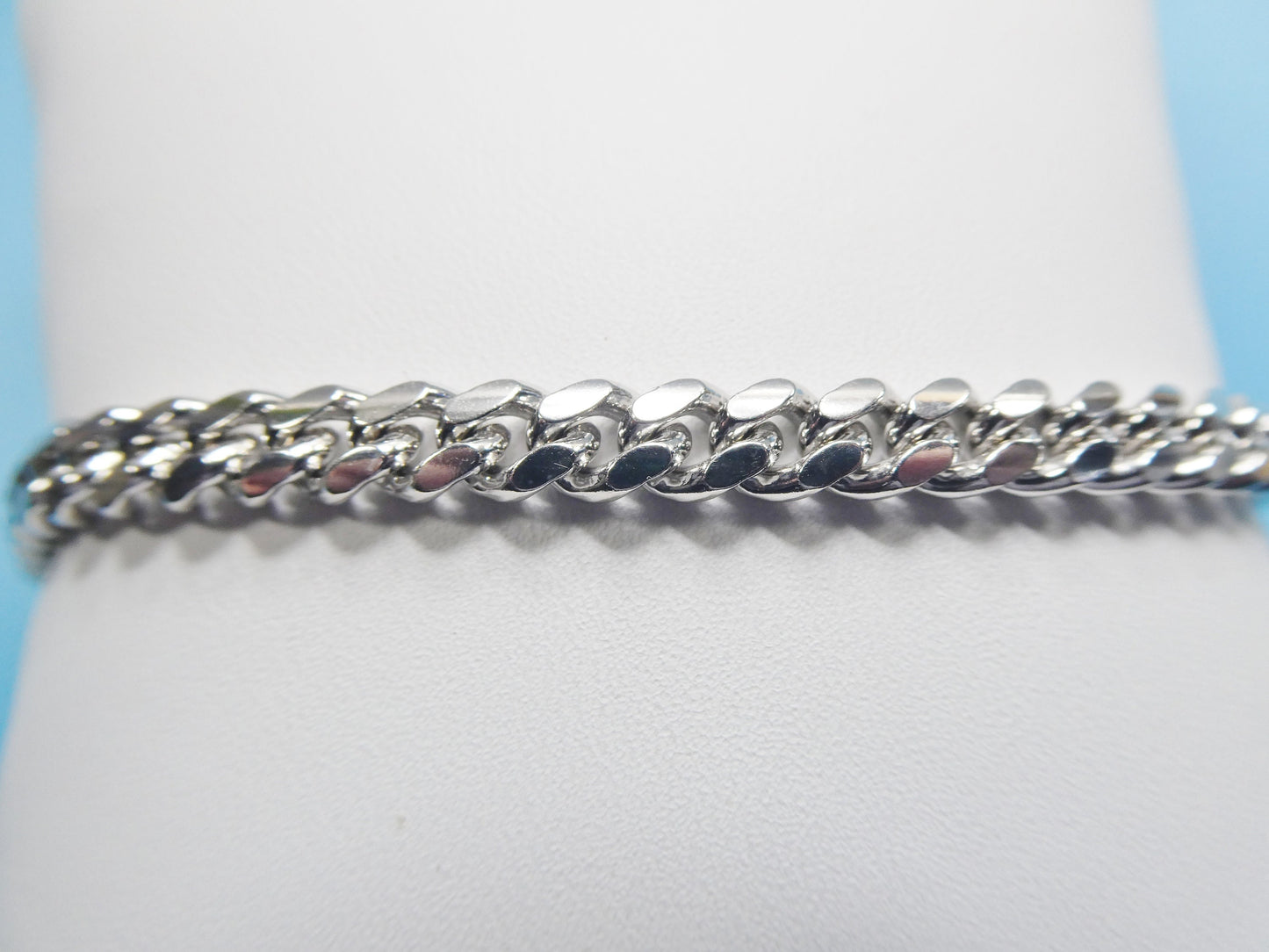 real 925 sterling silver 6mm solid link bracelet