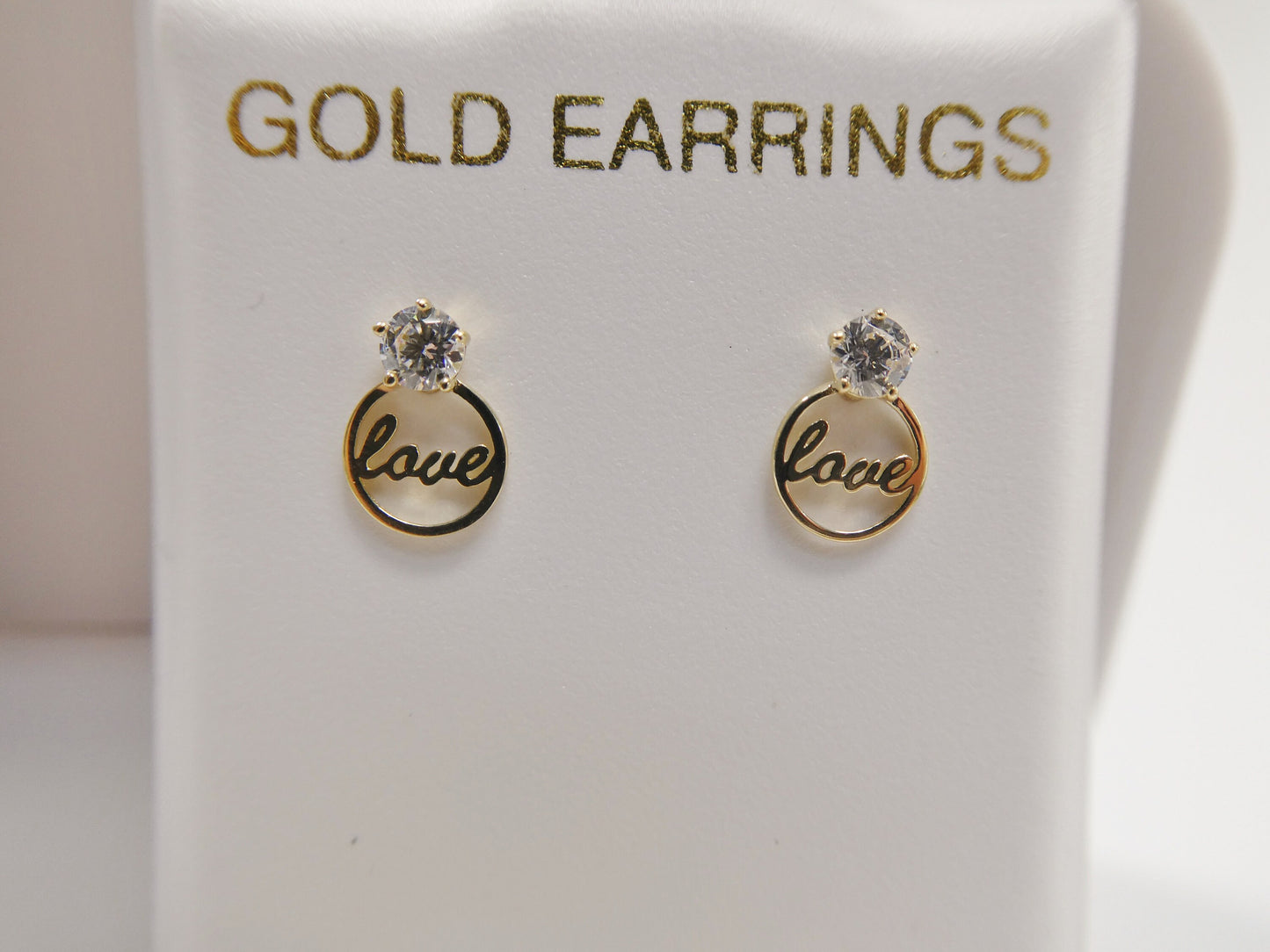 real 10k solid yellow gold script love letter stud earrings dainty