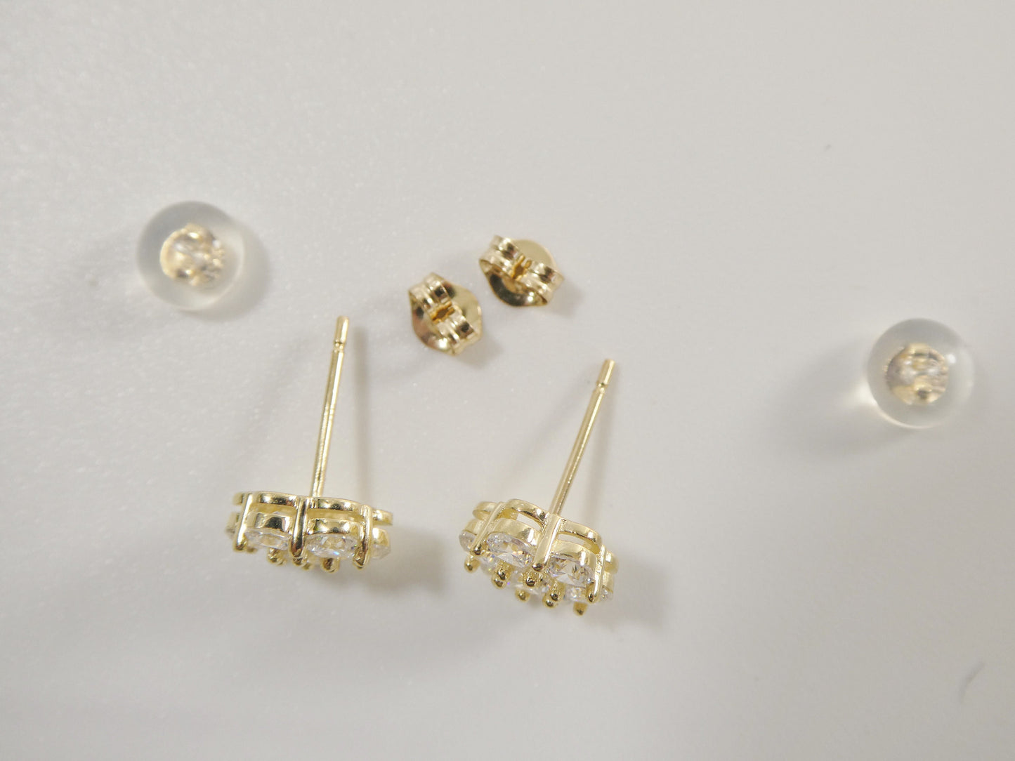 real 10k solid yellow gold 7mm flower push post stud earring