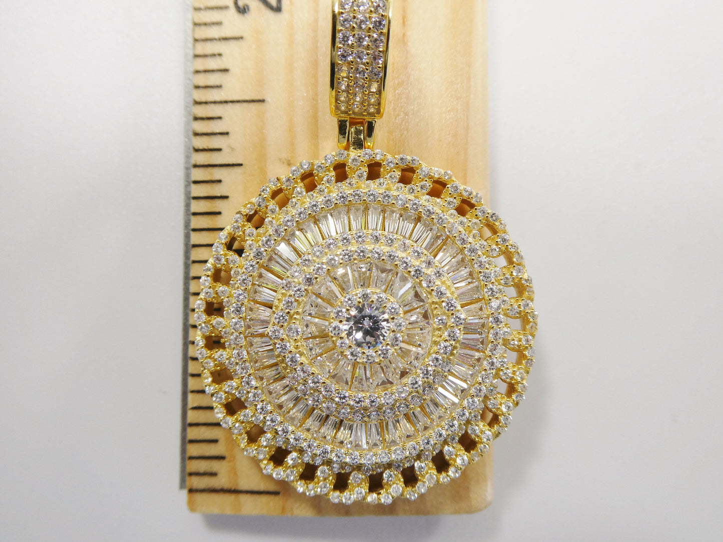 real 925 sterling silver large circle eye pendent