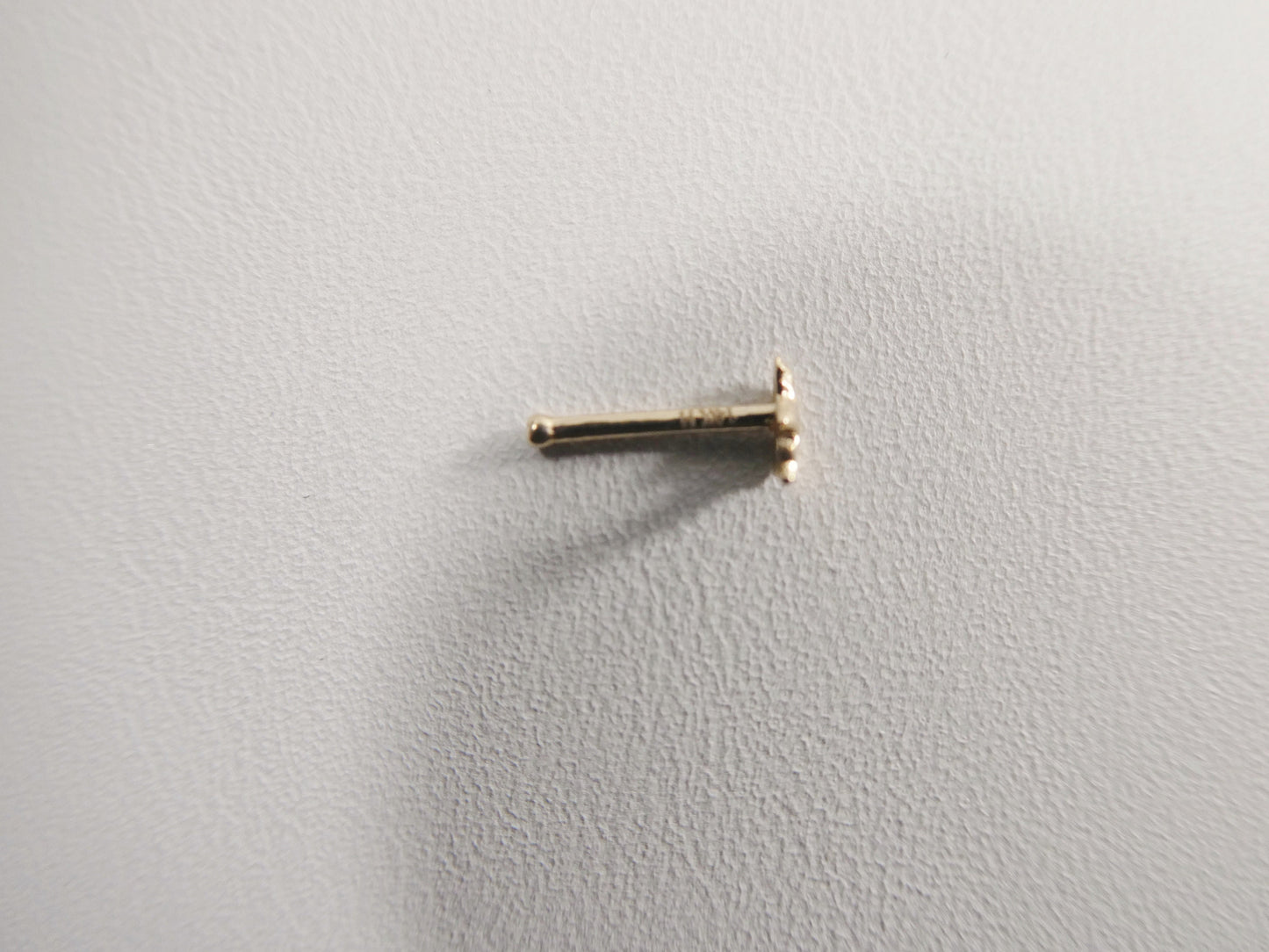 14k real solid yellow gold dolphin nose stud ring